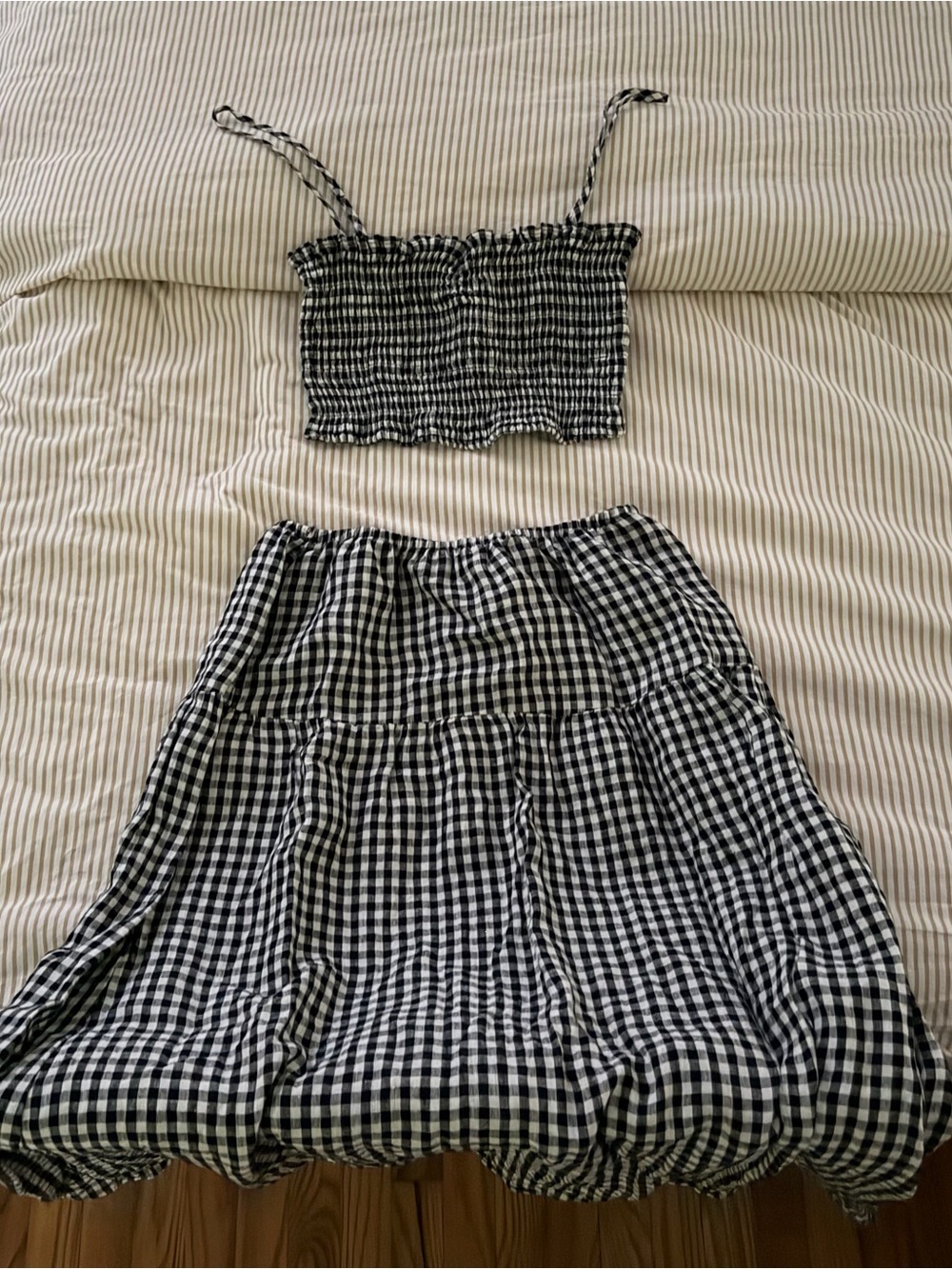 Reformation Black and White Gingham 2 Piece Set - Picture 2 of 3